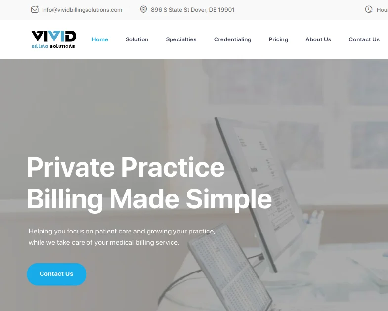 A Website Built From Scratch for a Medical Billing Company Overview