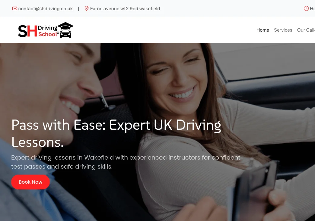 Building a First Website and Booking Structure for a Wakefield Driving School Overview